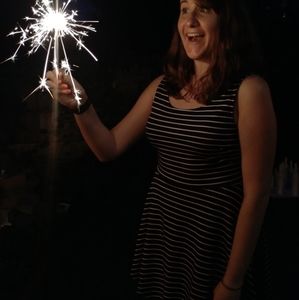 Black and White Striped Skater Dress with Bow